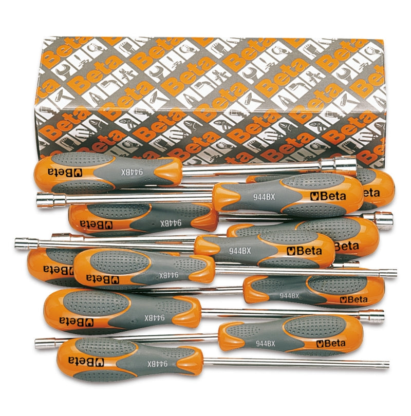 944BX/S12 - Set of 12 Deep, Hi-Torque Hexagon Nut Spinners, Long Series (Item 944BX)