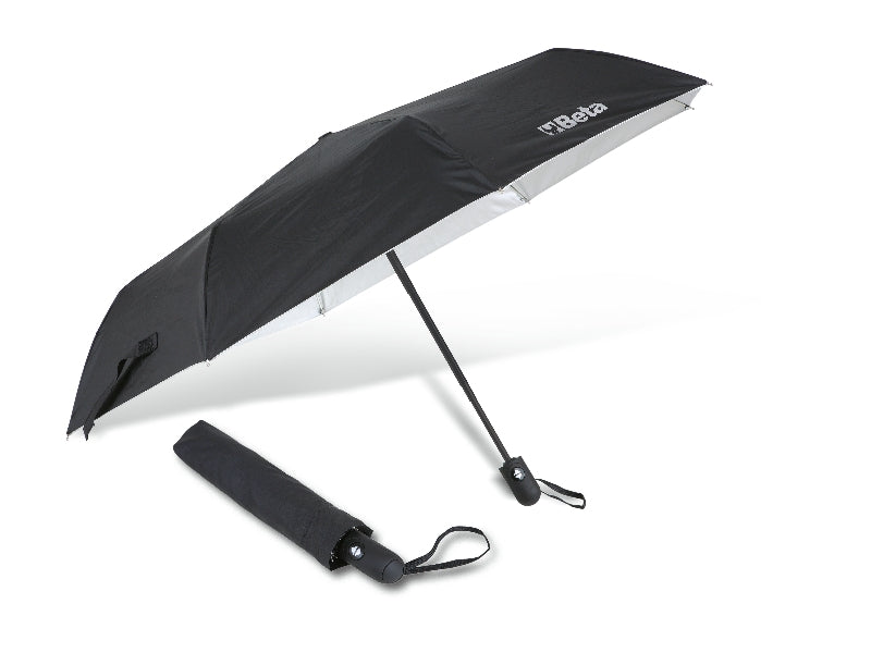 9521 - Umbrella, made of nylon T210, 3-section aluminium frame, black, automatic open/close mechanism