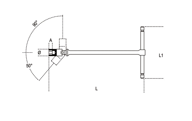 952AS - T-Handle Wrenches with Swivelling Hexagon Sockets