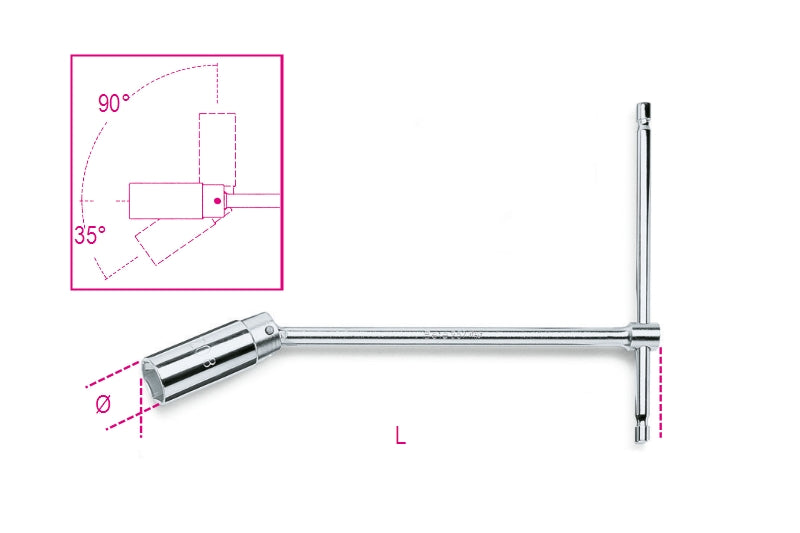 957 - T-Handle Spark Plug Wrenches with Swivelling Sockets