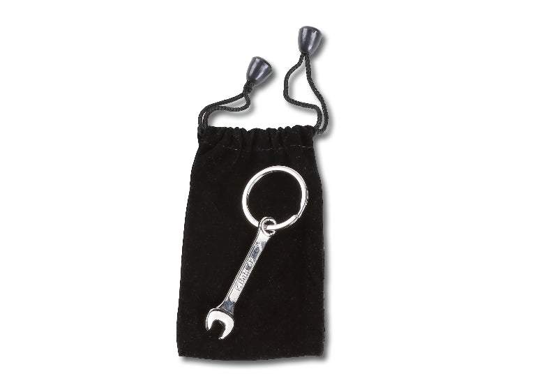 9595T - Chrome-Plated Metal Key Ring, in Velvet Pouch