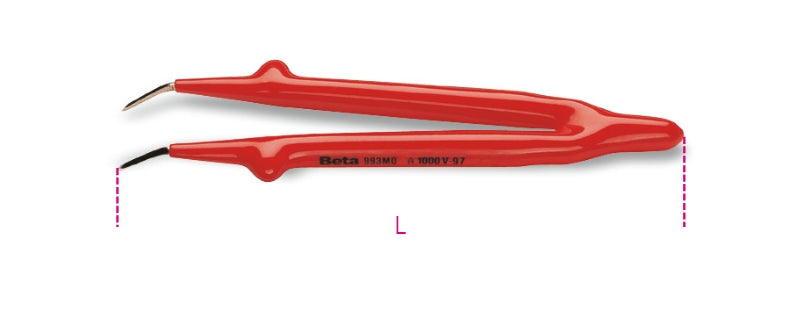 993MQ - Bent Knurled Point Spring Tweezers