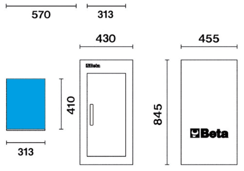 C38L A - Side Door with Interior Shelf