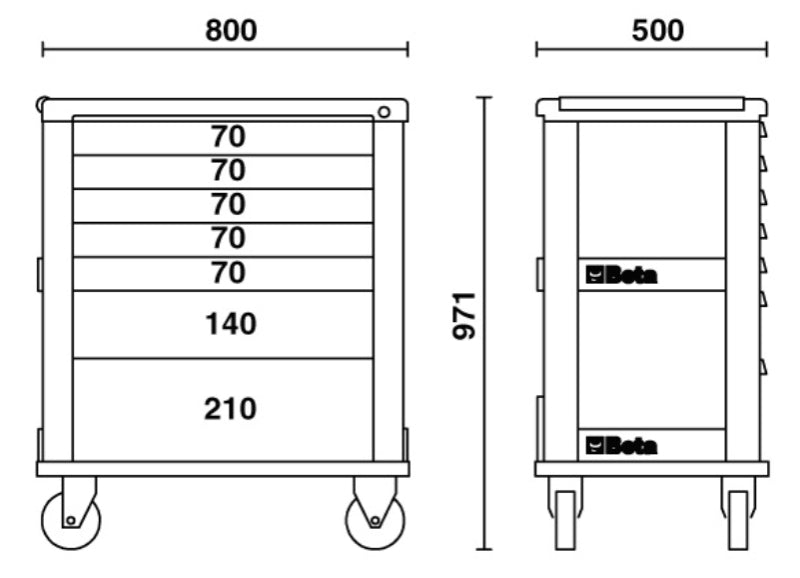 C39/7 - Roller Cab with Seven Drawers