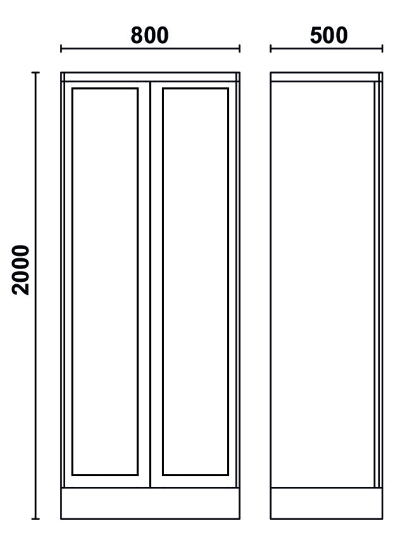 C55AT2 - Sheet Metal Tool Cabinet with Two Clear Polycarbonate Doors, for Workshop Equipment Combination RSC55