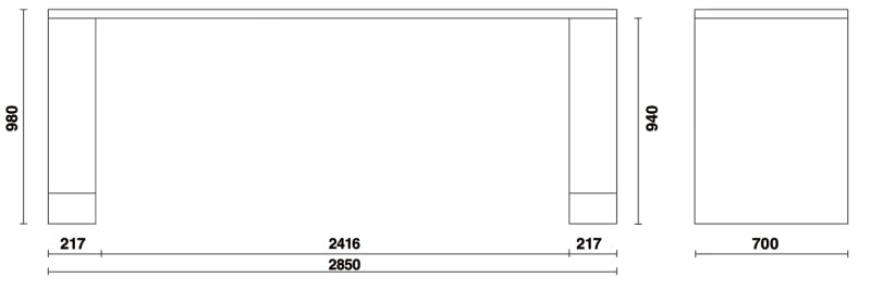 C55B/2,8 - 2.8-M-Long Workbench, for Workshop Equipment Combination RSC55