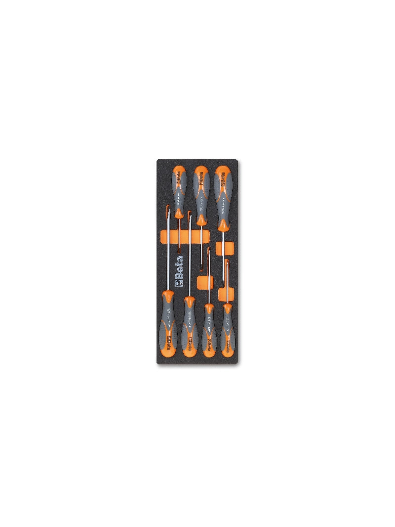 M195 - Foam Tray with Beta Grip Screwdrivers for Slotted Phillips and Torx Head Screws