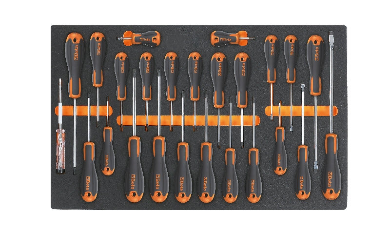 M213 - Foam Tray with Beta Easy Screwdrivers for Slotted, Phillips and Torx Head Screws
