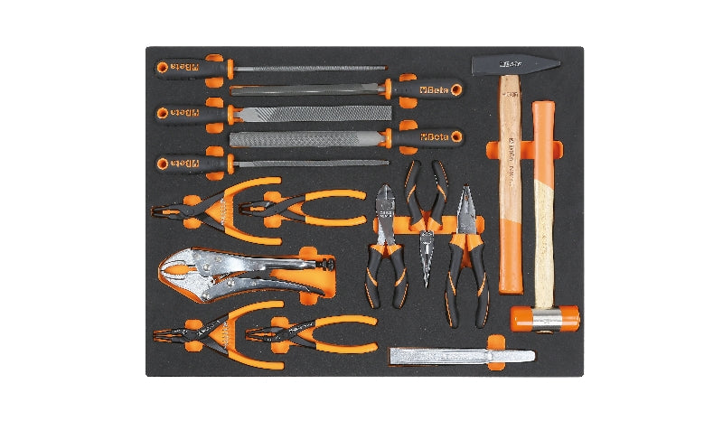 MB65 - Foam Tray with Impact Tools, Files, Circlip and Self-Locking Pliers
