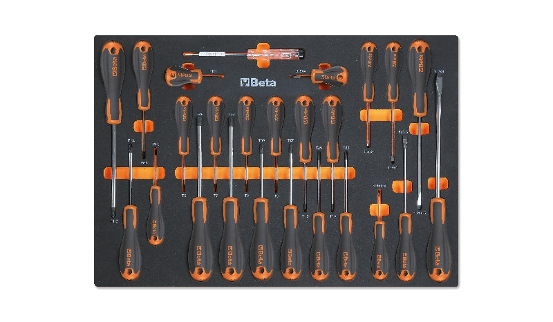 MM210 - Foam Tray with Beta Easy Screwdrivers for Slotted, Phillips and Torx Head Screws