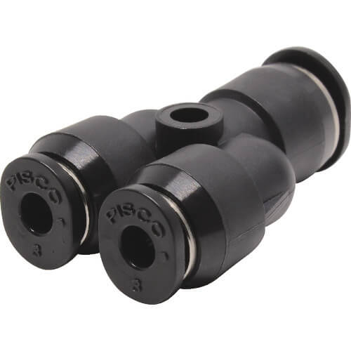 PW-M Tube Fitting Mini, Unequal Union Y