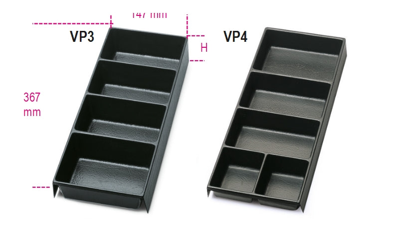 VP3 - VP4 - Thermoformed Trays for Small Items, Made from Plastic for All Roller Cabs and All Trolleys